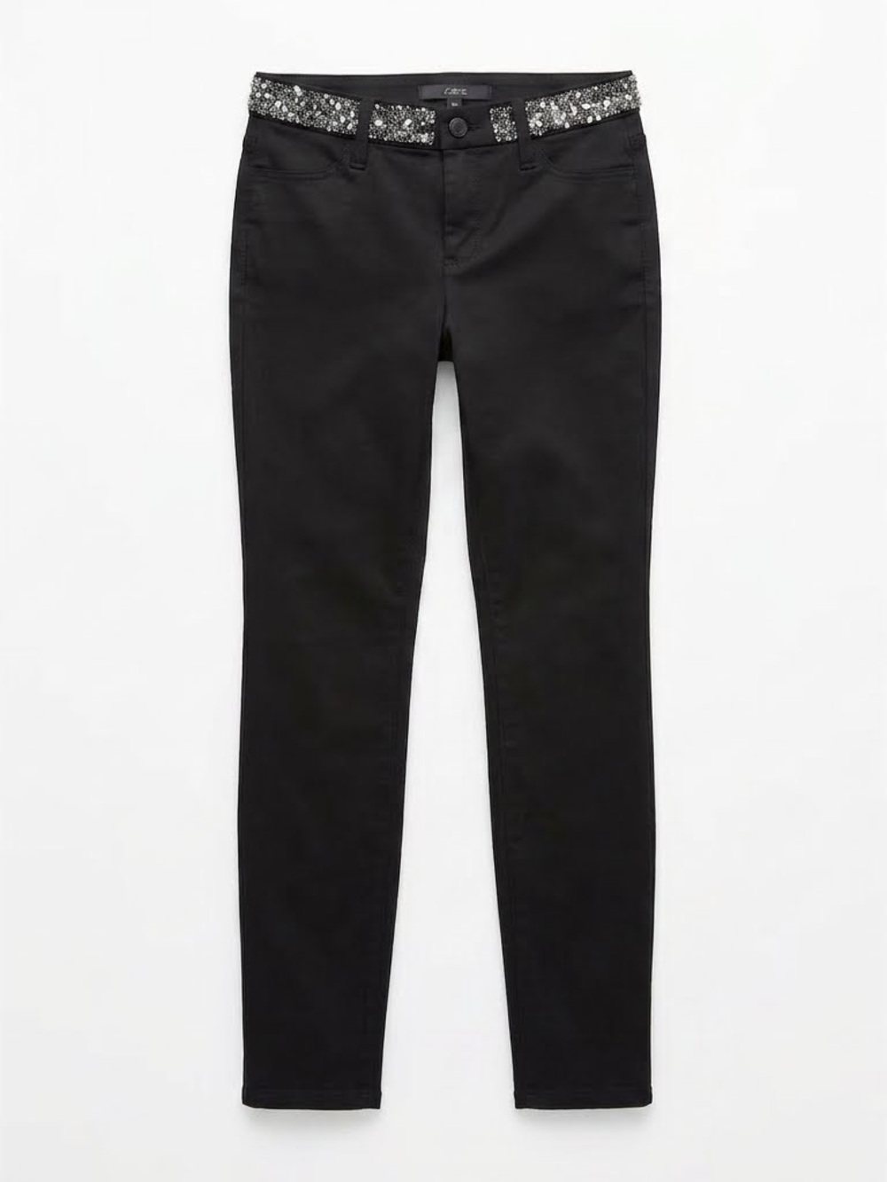 NWOT Joe's Jeans Black Straight Leg Jeans with Rhinestone Waist Size 25